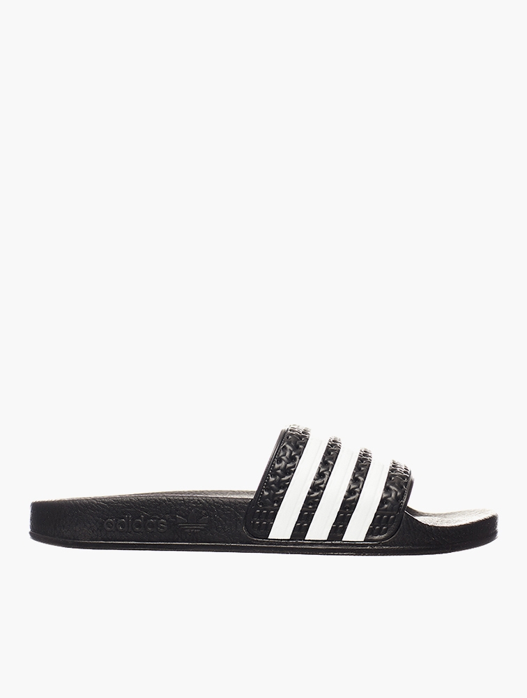 Adidas white and black slides sales